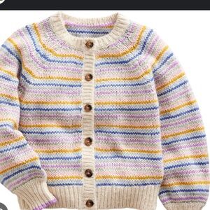 Mini Boden Blousen wool cardigan, multi strip, 5-6.